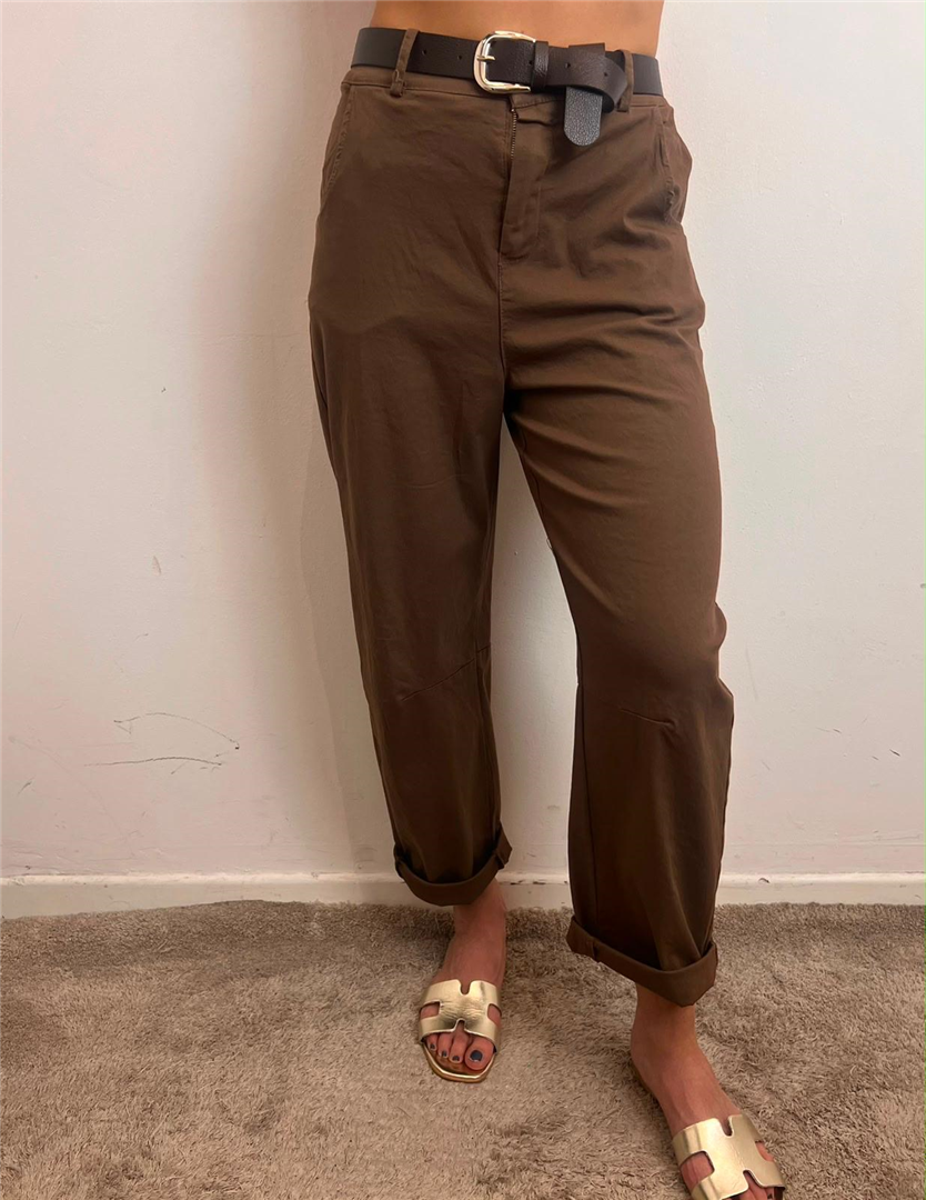 Pantalone Con Cintura - Haveone cod. PFW_Q585  color:moro