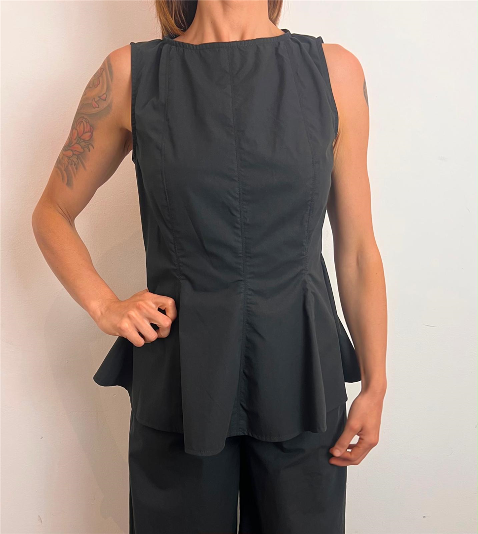 Top Con Effetto Volant - Souvenir cod. M39F1622  color:nero