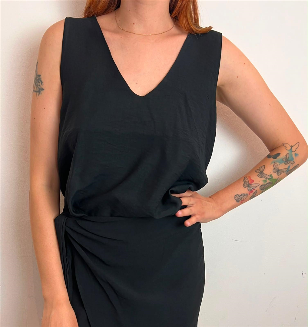 Top Svasato Scollo V 89%vi11%pa - Haveone cod. RMA_Q295  color:nero