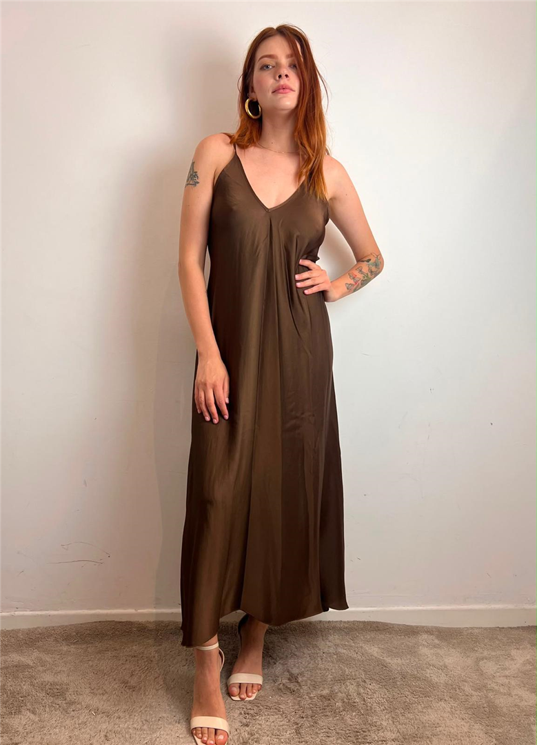 Abito Fazzoletto - Haveone cod. AWG_Q022  color:gianduia