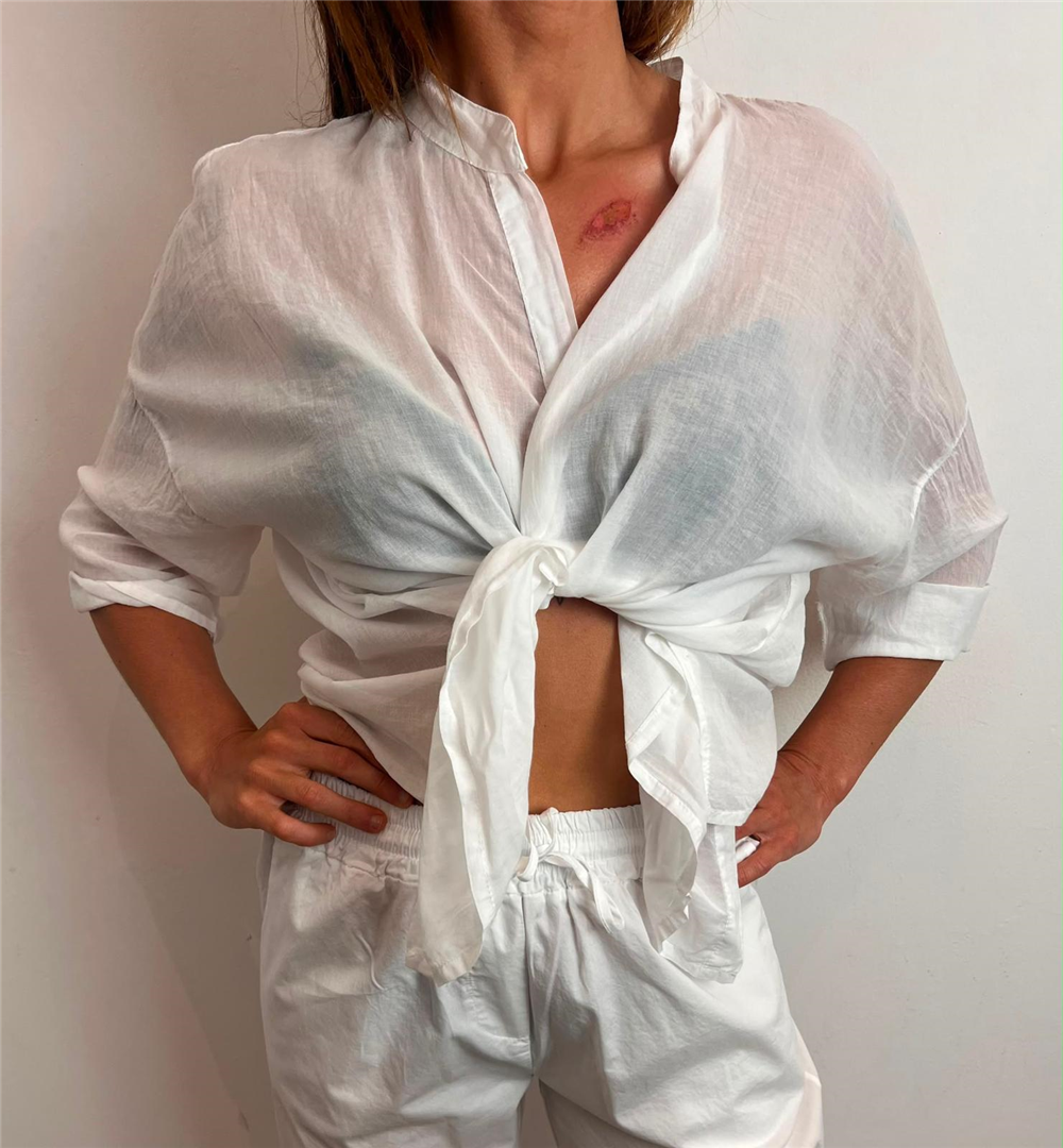 Camicia Voile Cotone 100%co - Haveone cod. CFL_Q387  color:latte