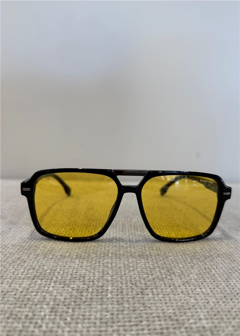Occhiali Da Sole Dal Design Squadrato Montatura 14 Cm Aste 15 Cm - Divisione Chickster's cod. 3210-NERO  color:giallo