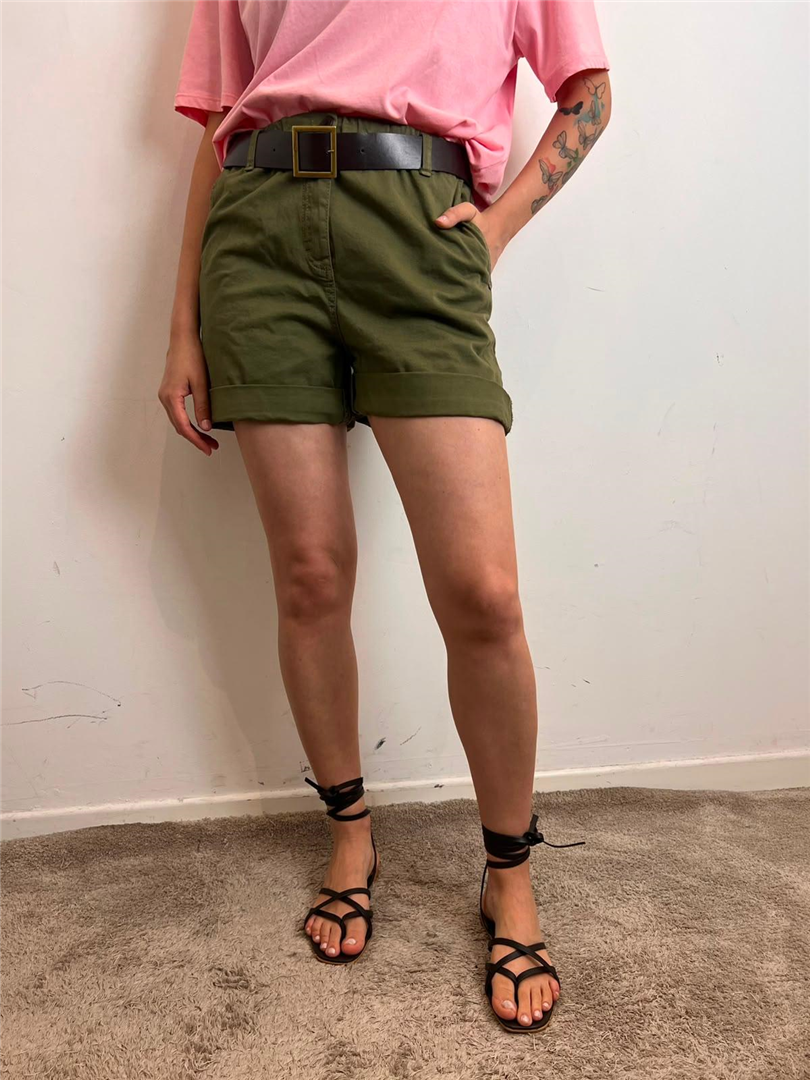 Shorts Regular Con Risvolto E Cintura - Please cod. D0JEAV2CCC  color:blu denim