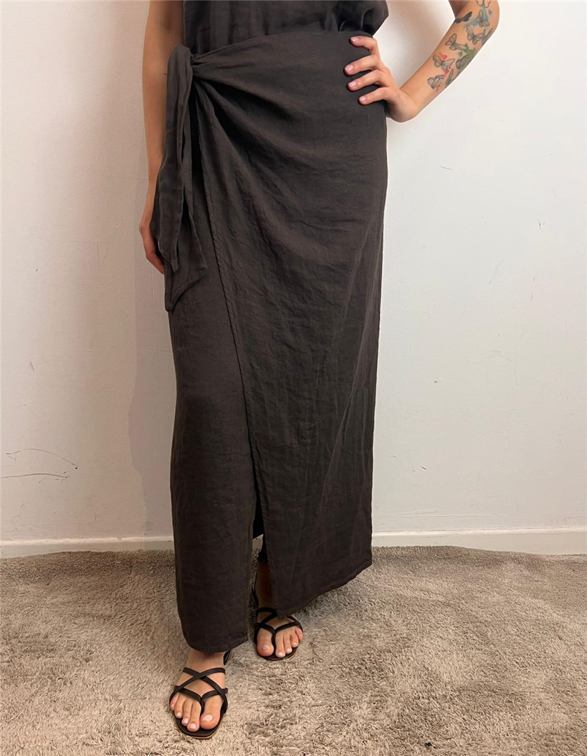 Gonna Lunga Pareo Lino - Haveone cod. GMA_Q200  color:brunette