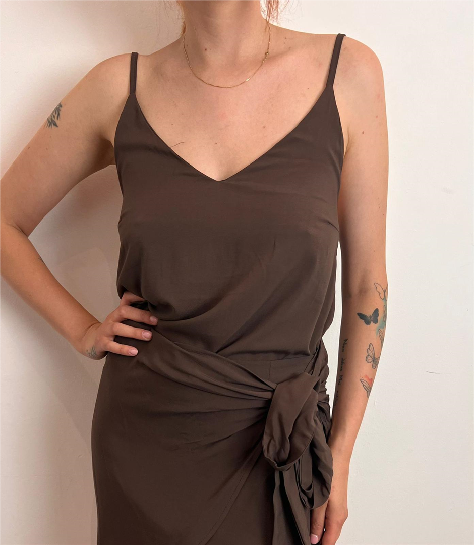Top Canotta Spallini Regolabili - Haveone cod. RMA_Q318  color:moro
