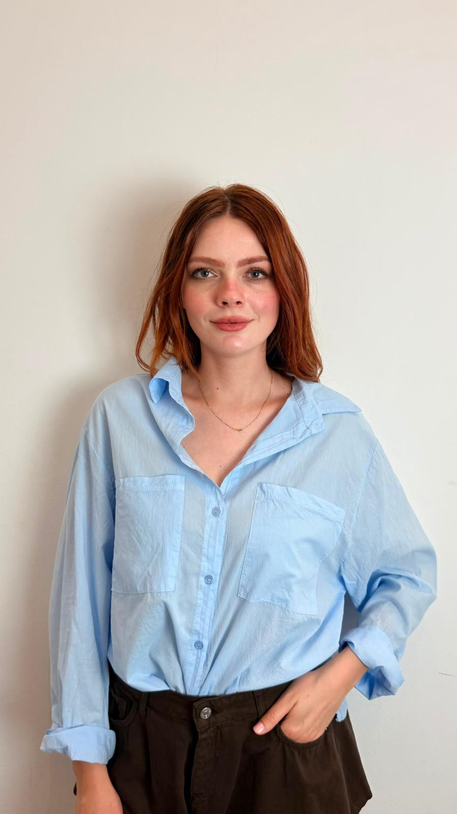 Camicia Con Tasche Davanti - Haveone cod. CFW_Q408  color:celeste