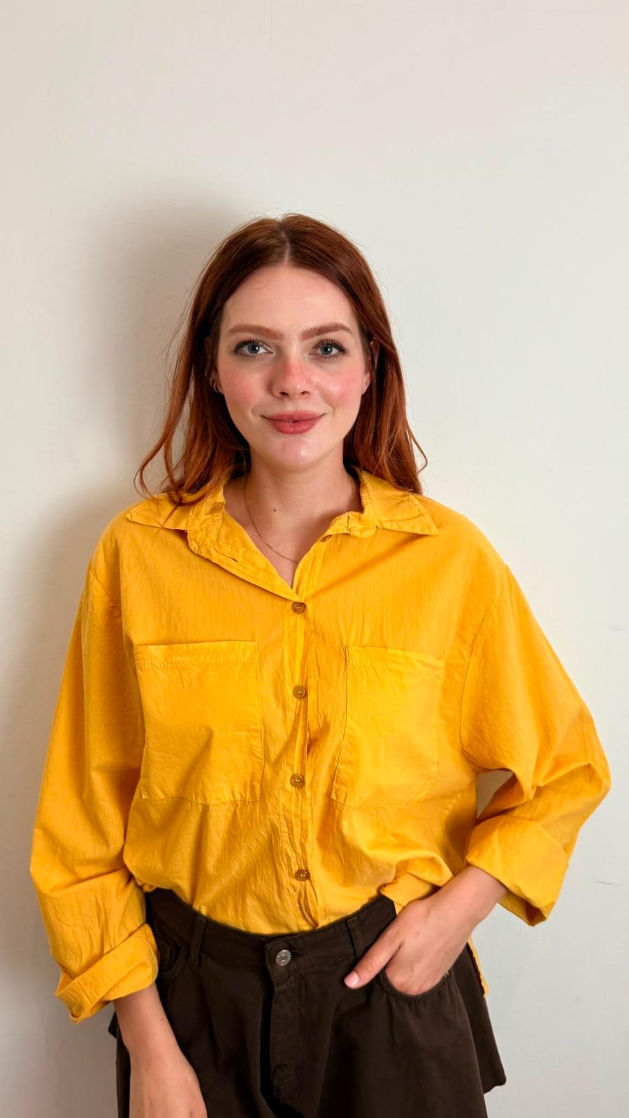 Camicia Con Tasche Davanti - Haveone cod. CFW_Q408  color:yellow