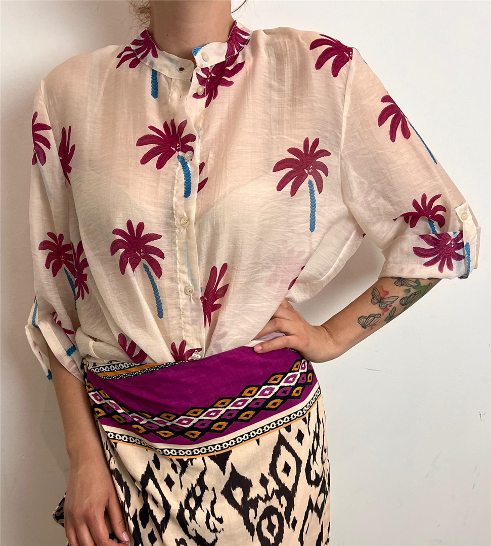 Camicia Misto Collo Alla Coreana - Haveone cod. CVS_Q445  color:fantasia
