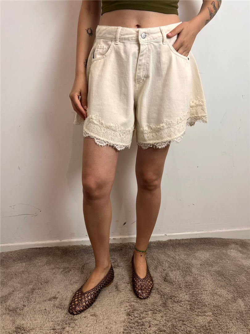 Short Farfalla Pizzo Fondo - Haveone cod. PSB_Q665  color:burro