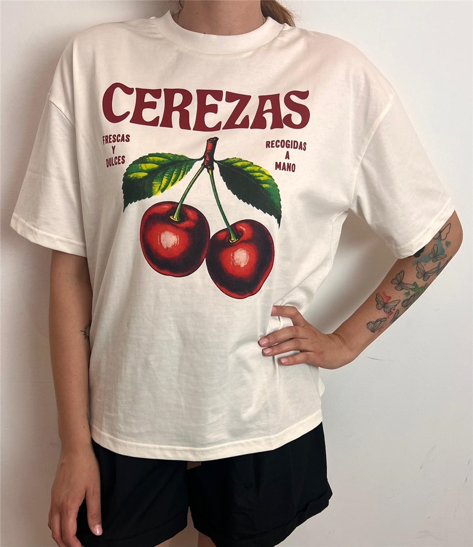 T Shirt Cerezas - Haveone cod. TDY_Q239  color:latte