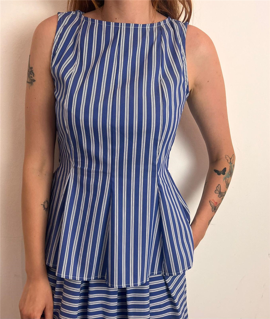 Top Giromanica A Righe - Souvenir cod. M39F1847  color:riga