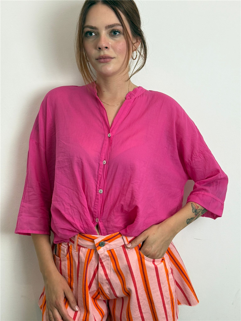 Camicia Voile Cotone 100%co - Haveone cod. CFL_Q387  color:bouganville