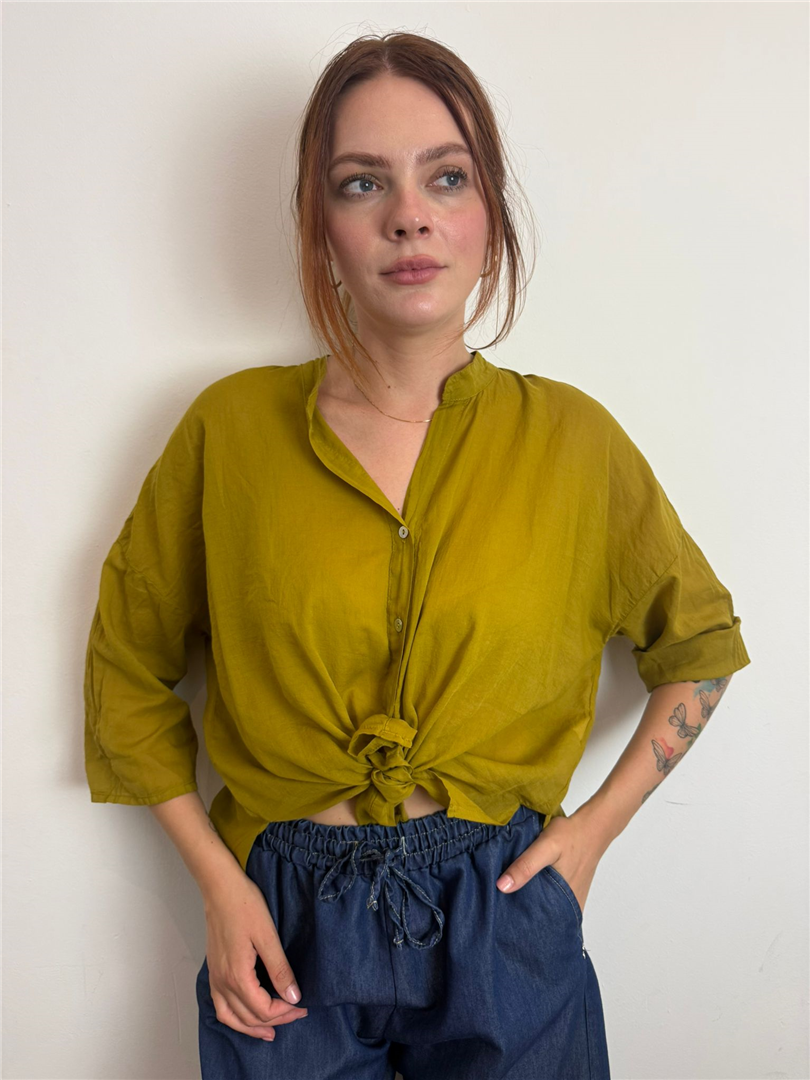 Camicia Voile Cotone 100%co - Haveone cod. CFL_Q387  color:golden oil