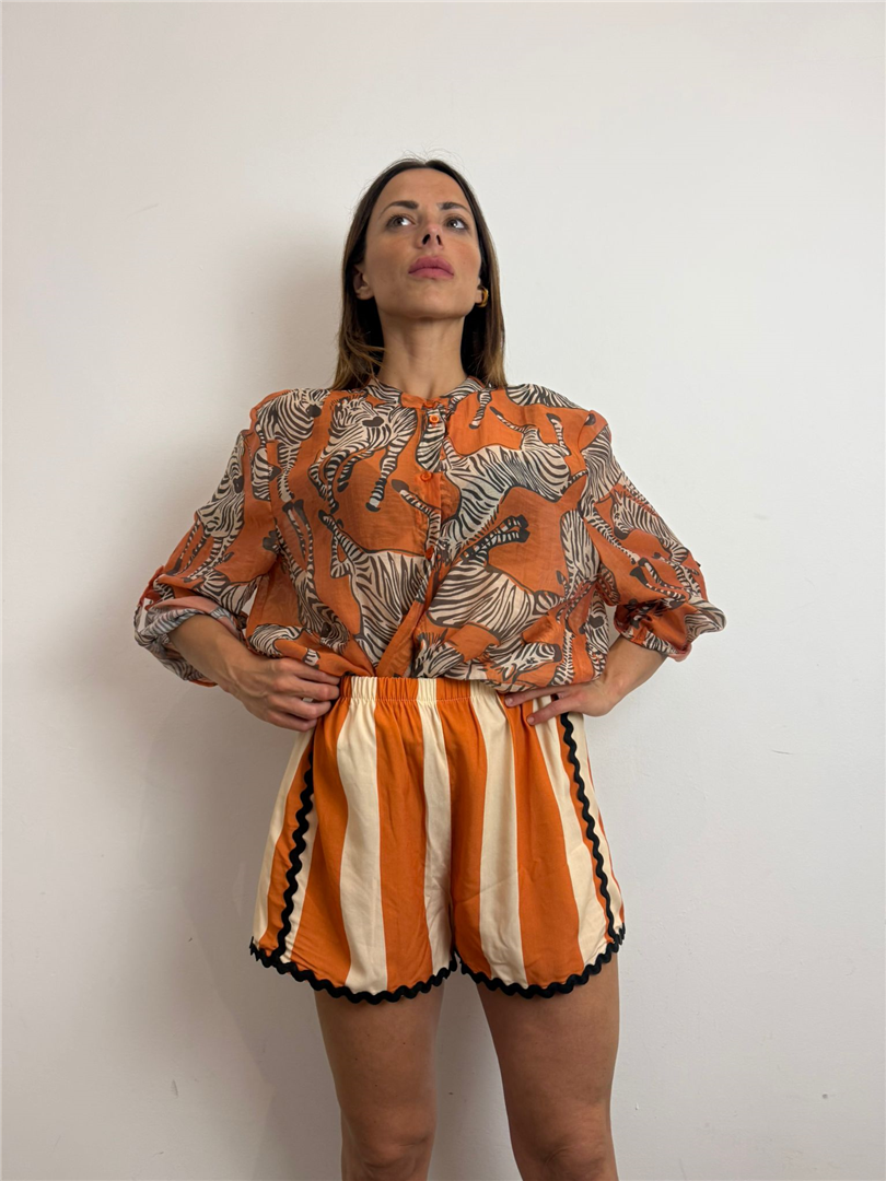 Short Riga - Haveone cod. PVS_Q701  color:arancio/burro nastro nero