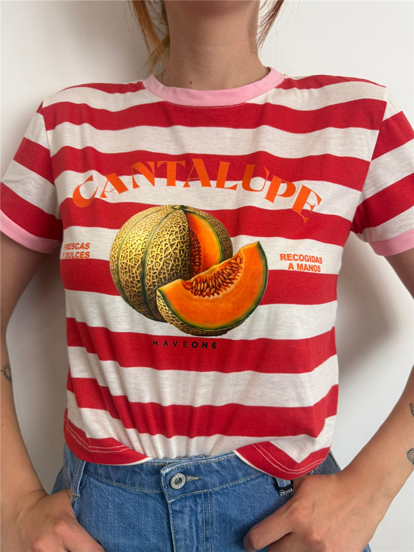 T Shirt Cantalupe - Haveone cod. TSH_Q245  color:latte/rosa/rosso
