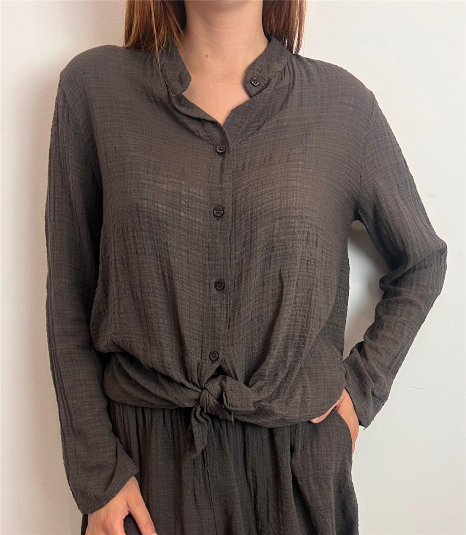 Camicia Collo Alla Coreana - Souvenir cod. D39N1905  color:cocco