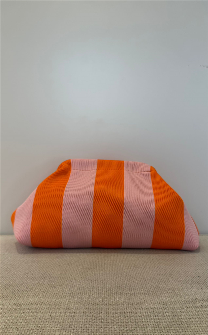 Pochette A Righe New Stripe Con Tracolla - Divisione Chickster's cod. M3606-3606  color:orange/pink
