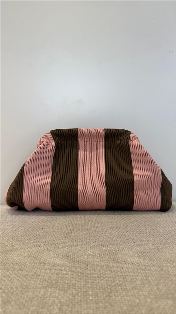 Pochette A Righe New Stripe Con Tracolla - Divisione Chickster's cod. M3606-3606  color:pink/brown