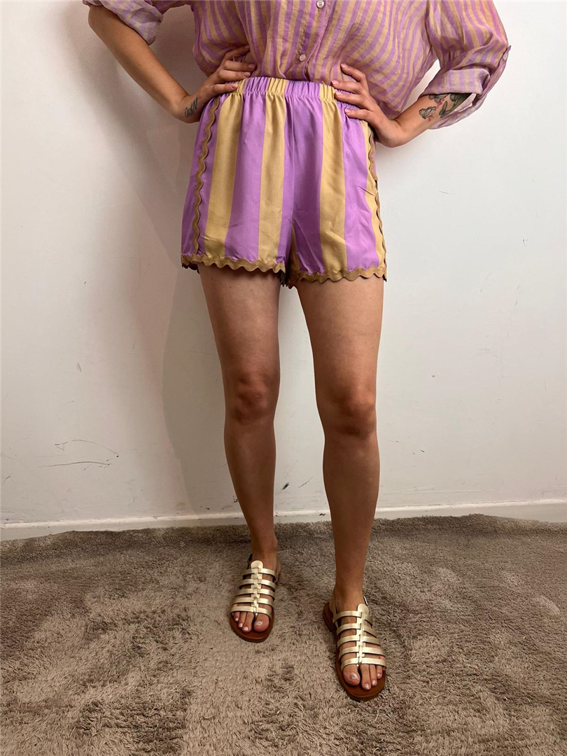 Short Riga - Haveone cod. PVS_Q701  color:lilla/beige/nastro beige