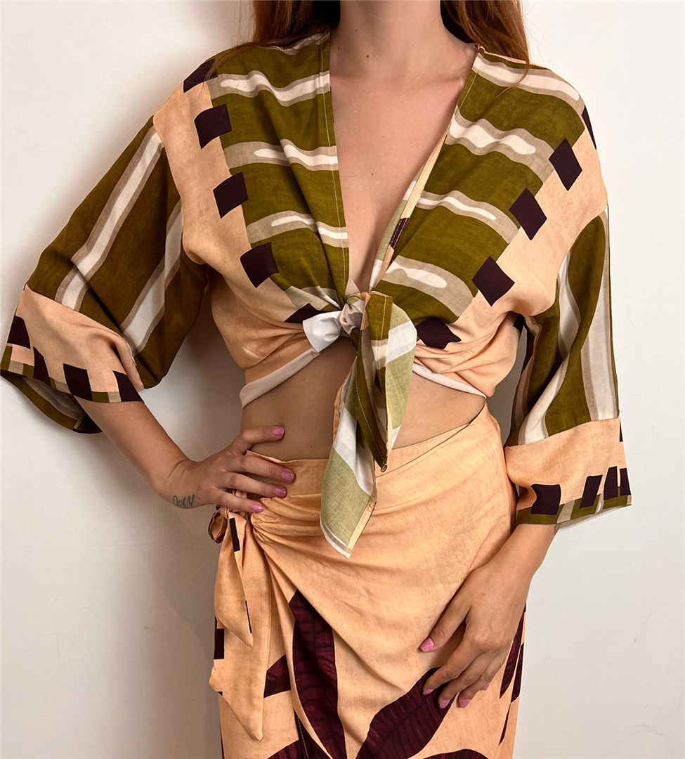 Kimono Manica 3/4 - Haveone cod. KMA_Q089  color:fantasia