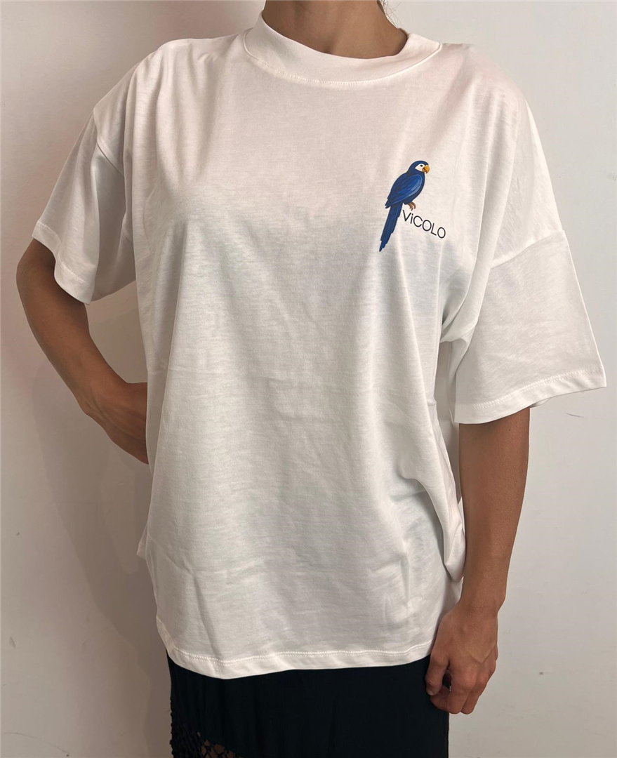T Shirt Pappagallo - Vicolo cod. RAB1111  color:naturale