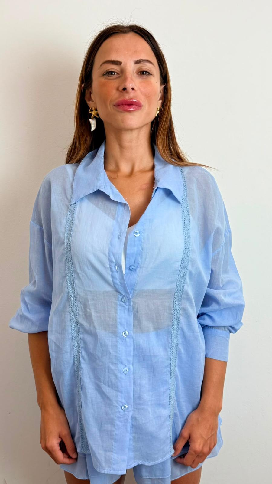 Camicia Lunga - Philia Loft cod. D02N1325  color:celeste