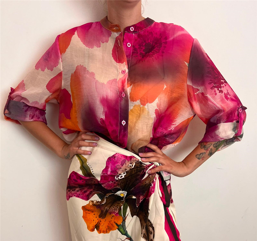 Camicia Fantasia Fiori - Haveone cod. CVS_Q503  color:fiore fuxia