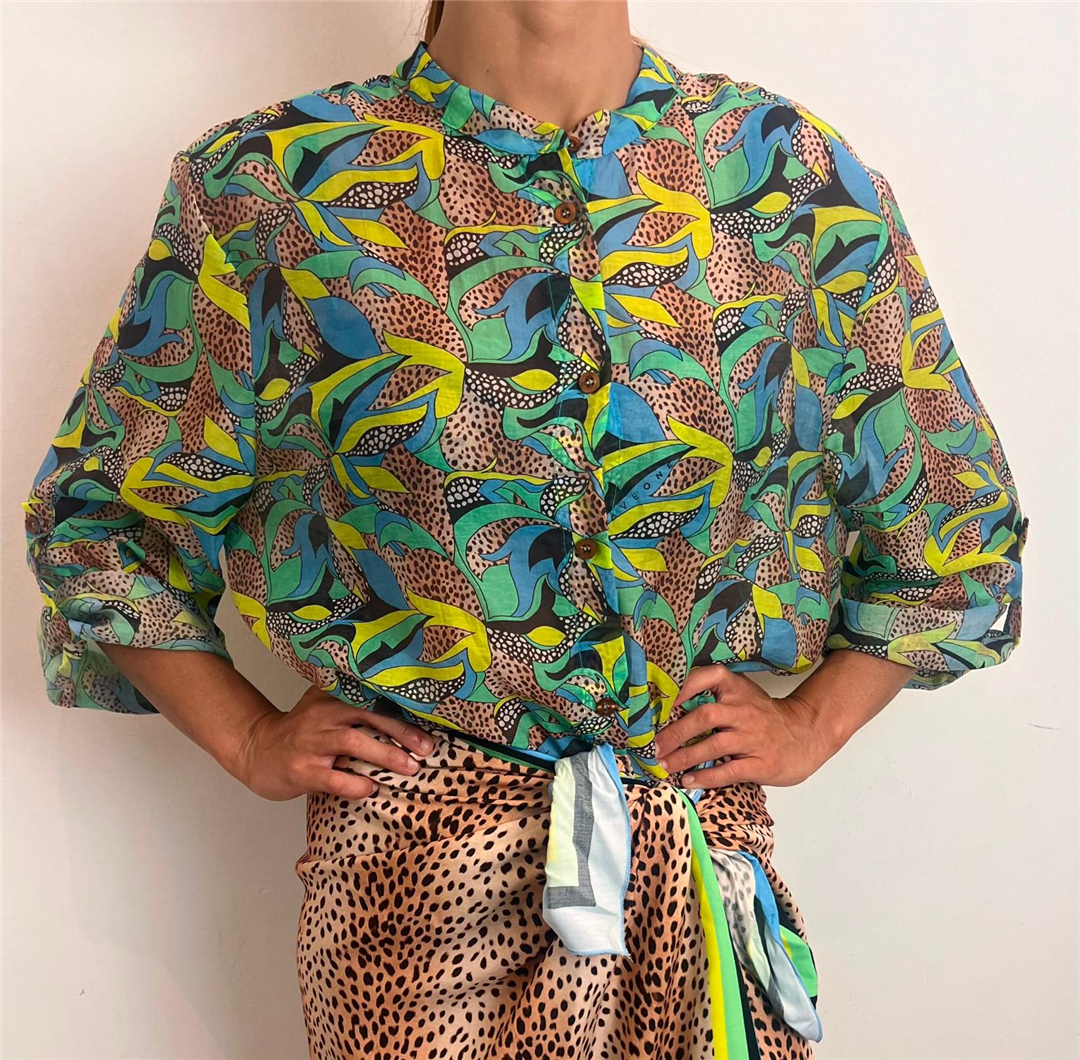 Camicia Stampa Fiore E Macula - Haveone cod. CVS_Q506  color:stampa fiore + macula