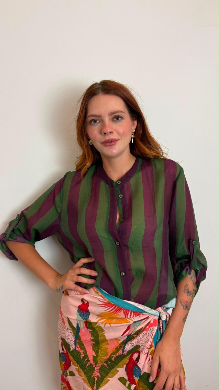 Camicia Eco A Righe - Haveone cod. CVS_Q422  color:riga rosa/verde