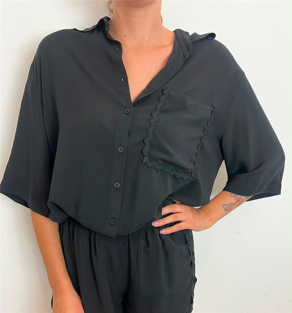 Camicia Taschino Passamaneria - Haveone cod. CWG_Q502  color:nero