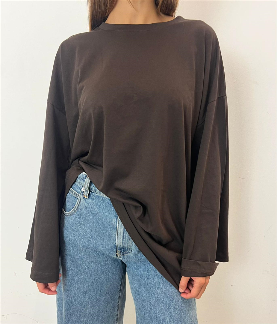 Tshirt Over Manica Lunga - Vicolo cod. UAC0058  color:fondente