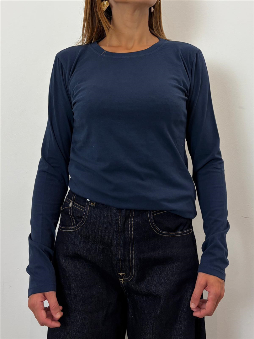 Maglia Slim M/lunga Paricollo - Haveone cod. MJS_R121  color:blu