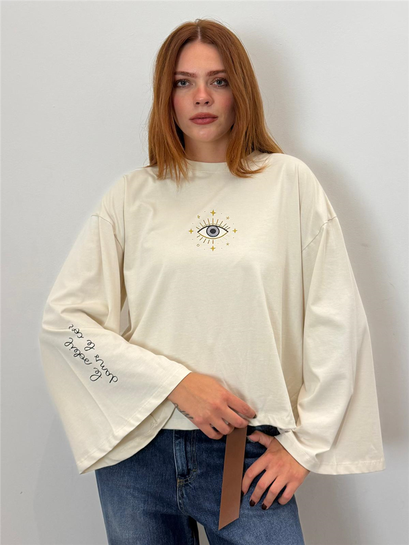 Tshirt Manica Ampia Stampa Occhio - Sportive cod. RAC0129  color:nero