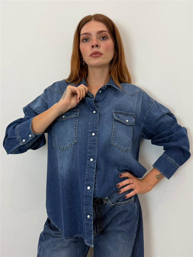 Camicia Denim - Vicolo cod. DAC5131  color:denim blu