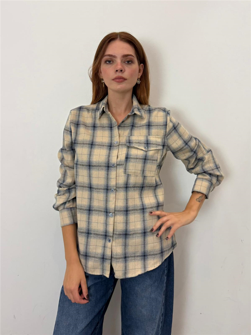 Camicia Check - Vicolo cod. TAC0950  color:beige