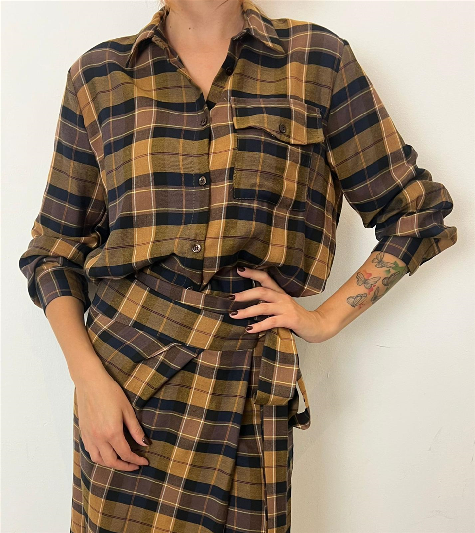Camicia Check - Vicolo cod. TAC0477  color:senape