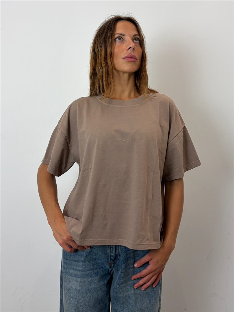 Maglia Scatola M/corta Paricollo - Haveone cod. MJS_R124  color:tortora