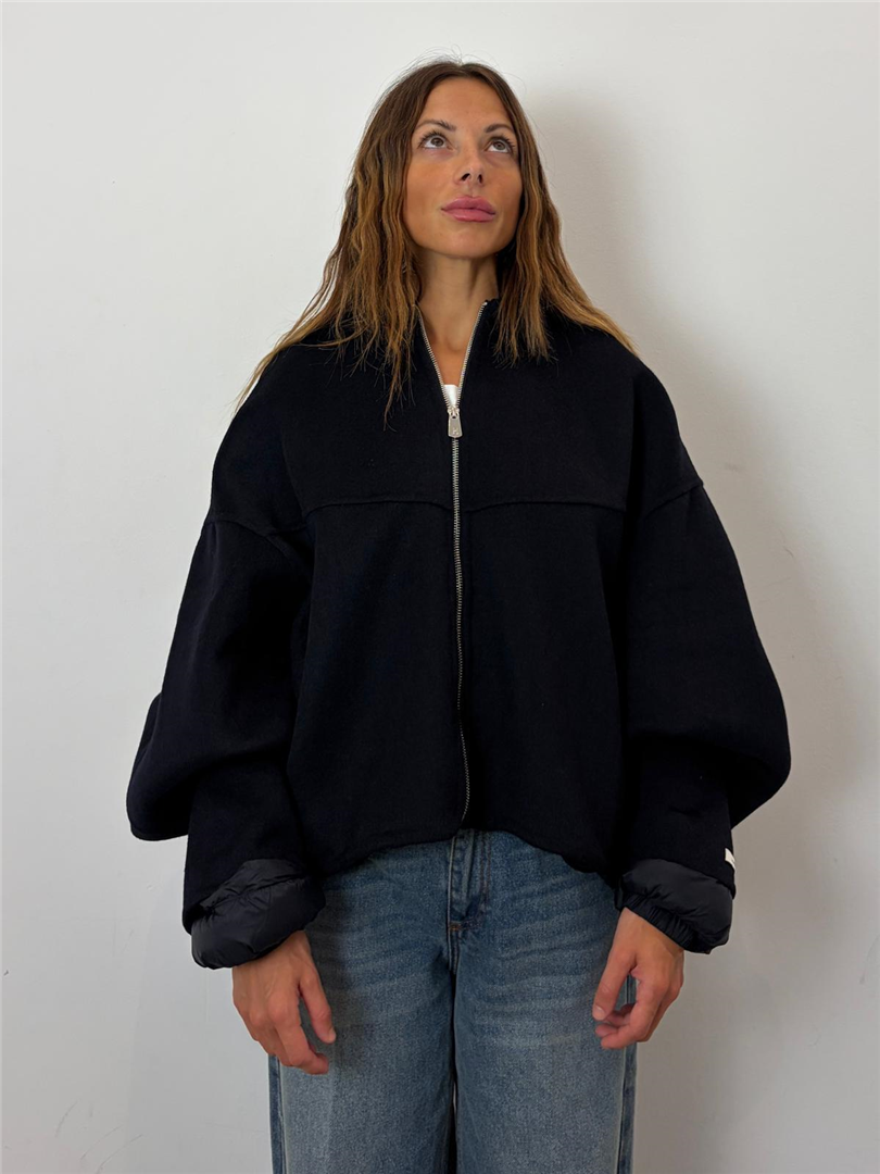 Cappotto Bomber Con Cappuccio - Haveone cod. KCT_R017  color:blu
