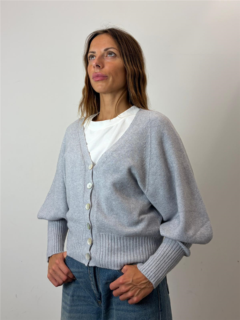Cardigan M/palloncino - Haveone cod. MMG_R051  color:perla