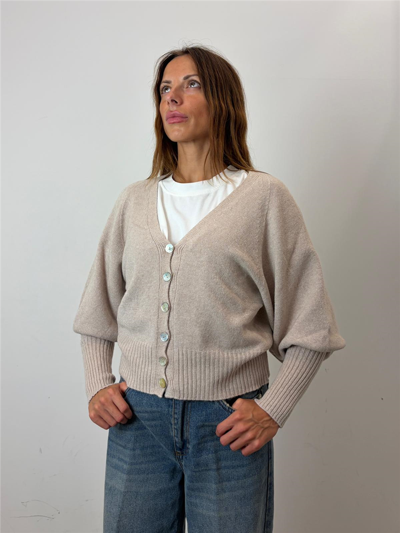 Cardigan M/palloncino - Haveone cod. MMG_R051  color:beige
