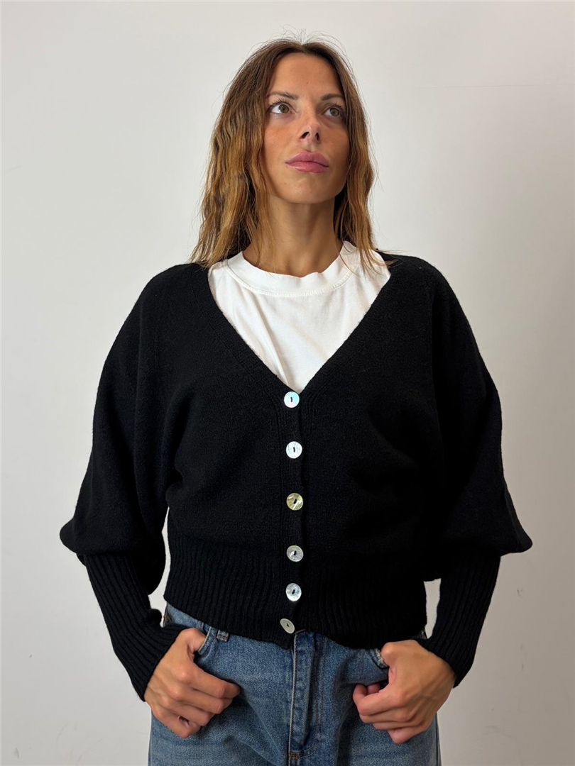 Cardigan M/palloncino - Haveone cod. MMG_R051  color:nero