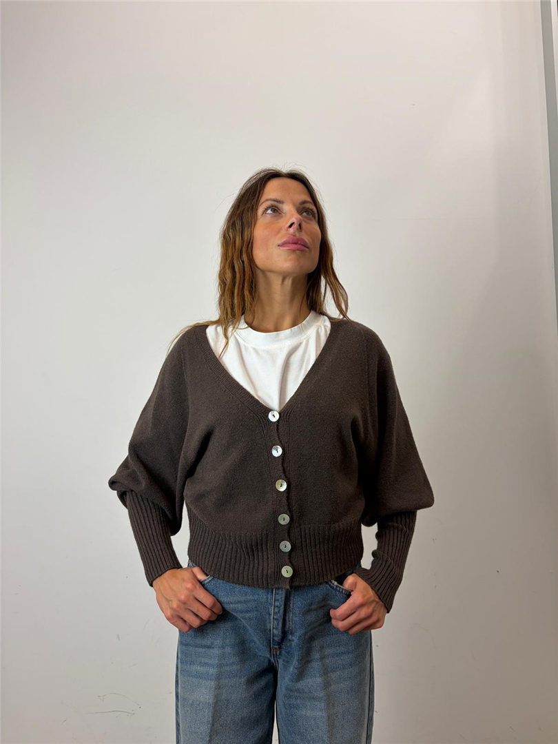 Cardigan M/palloncino - Haveone cod. MMG_R051  color:cacao