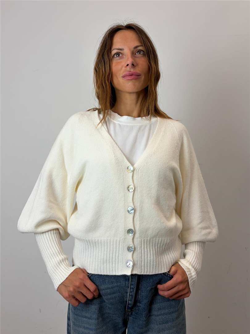 Cardigan M/palloncino - Haveone cod. MMG_R051  color:burro