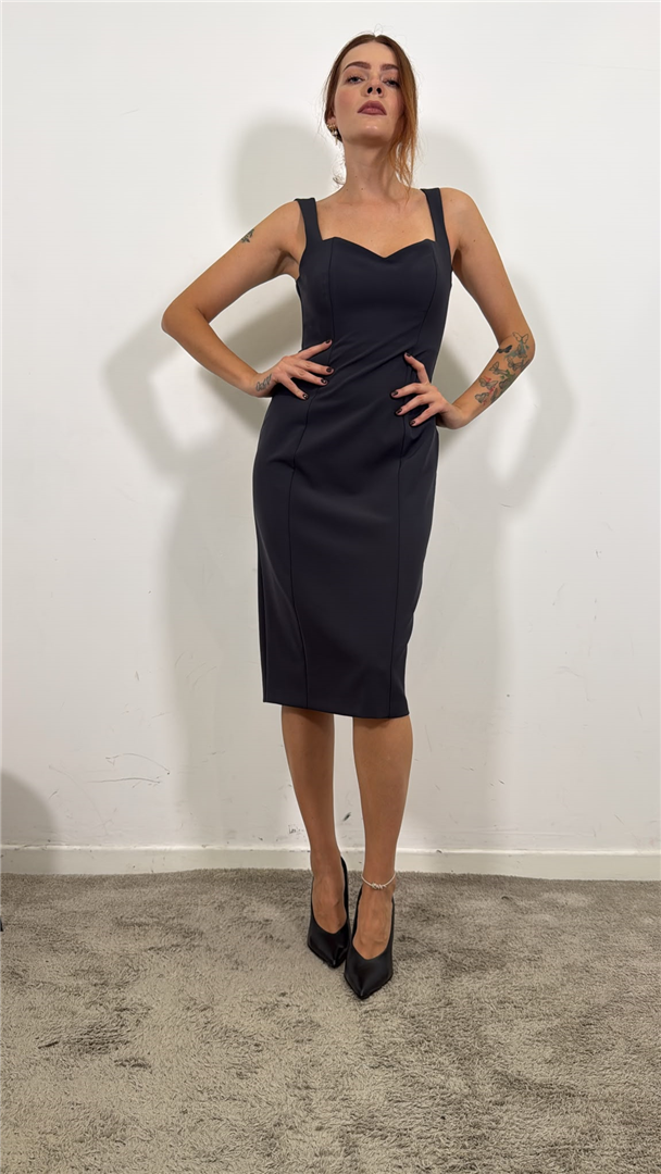 Perfect Daily Dress Tubino Scollo Cuore - Silence Limited cod. NP4045DAILY  color:dark grey