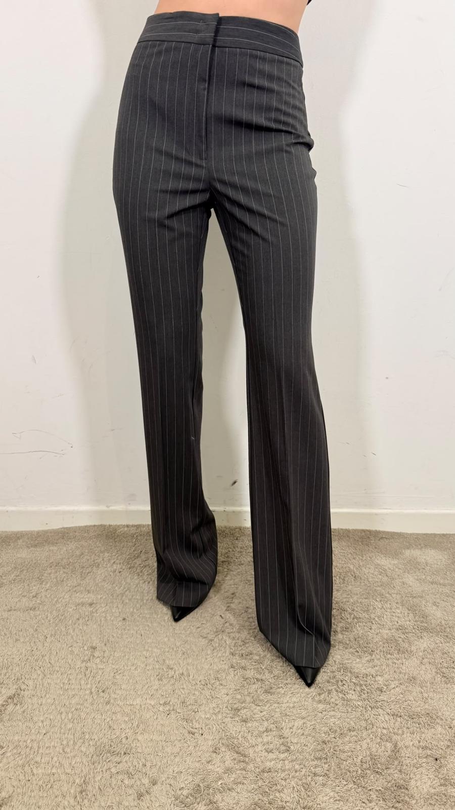 Flare Raye_pantalone Flare Gessato - Silence Limited cod. NP2003COR  color:dark grey