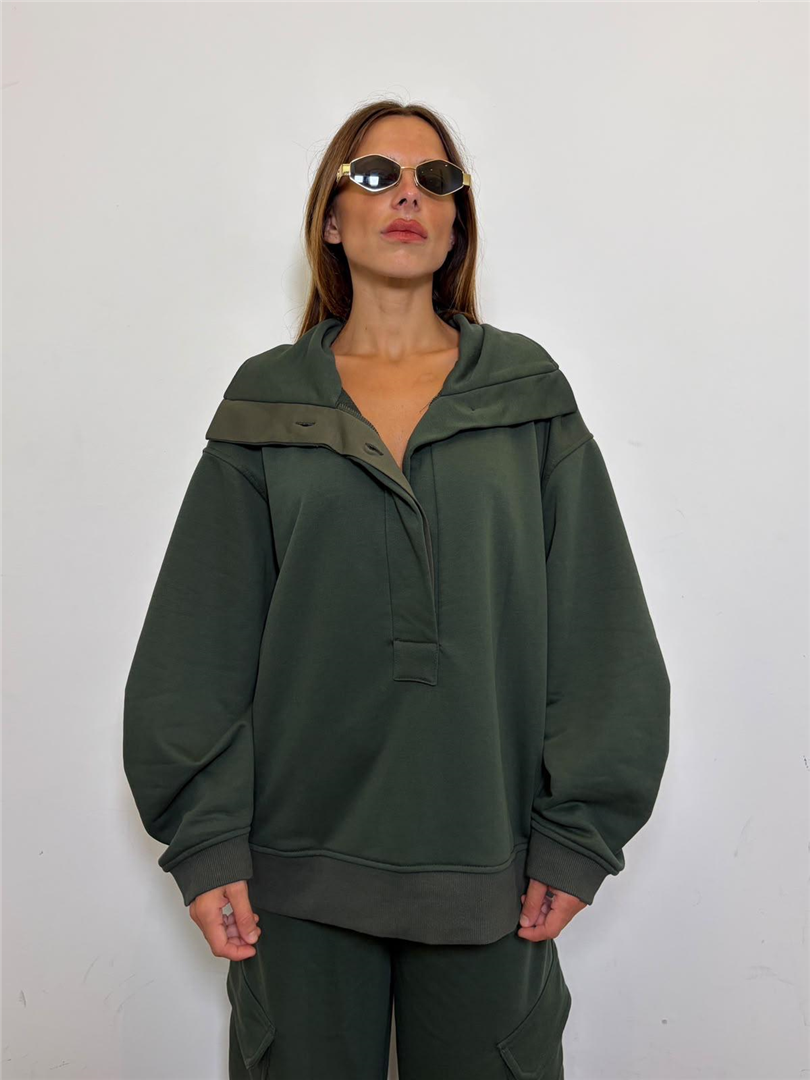 Felpa Over Garzata - Sportive cod. TAC1105  color:army