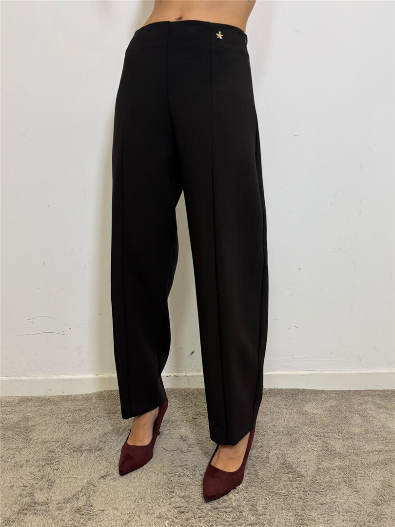 Pantalone Carrot Con Cinture In Rilievo - Souvenir cod. W40S0320  color:nero