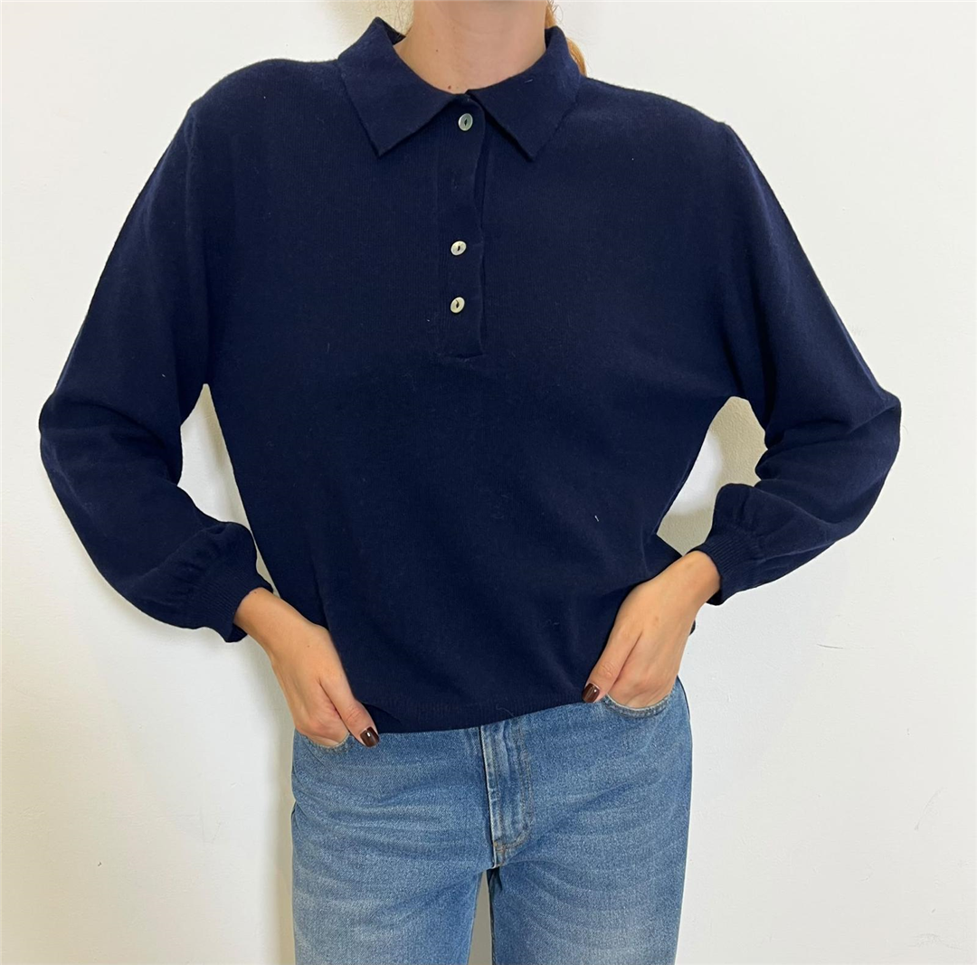 Maglia Polo Polsi Sbuffo - Haveone cod. MNC_R100  color:blu