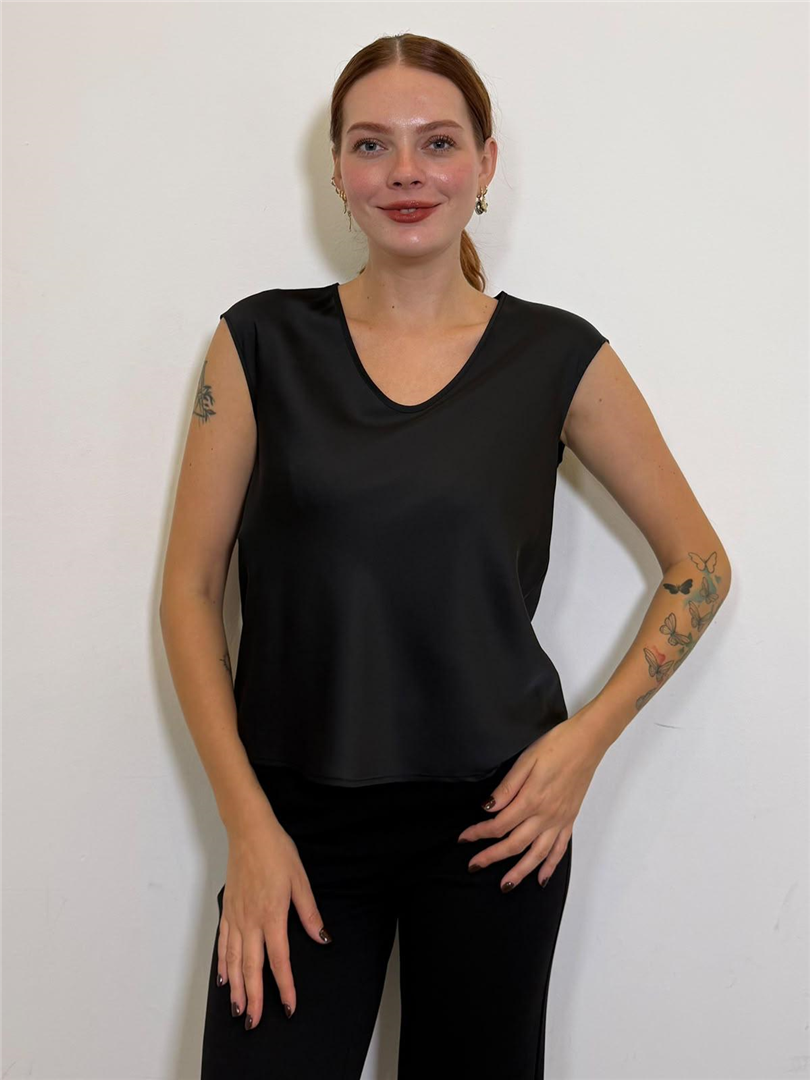 Top Ampio Sollo A V Smanicato - Imperial cod. REH0MDG  color:nero