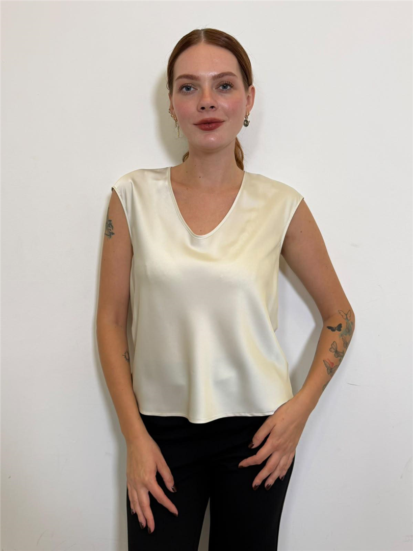 Top Ampio Sollo A V Smanicato - Imperial cod. REH0MDG  color:marmo